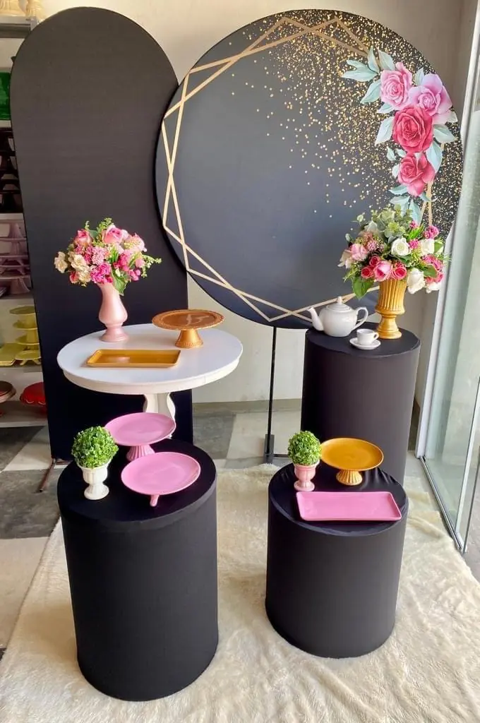 Decoração Rosa e preto 2 - Verônica Festas