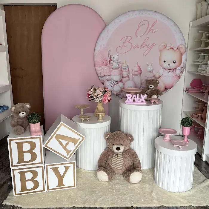 Decoração Chá de Bebê - Ursinho Rosa - Verônica Festas